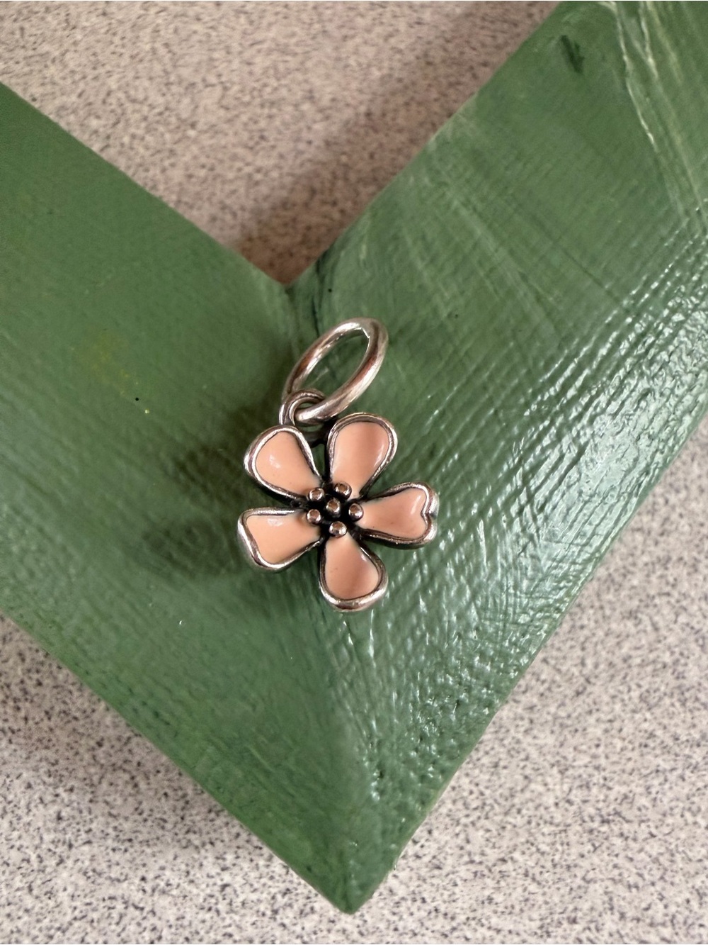 PANDORA 925 🛍️ ALE Sterling Silver & pink enamel flower 🌼 charm/pendant